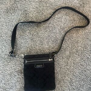 Coach Black Crossbody Bag with Silver Details